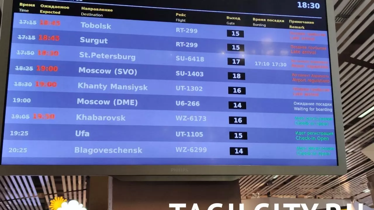 В Кольцово начались задержки рейсов в день визита Владимира Путина