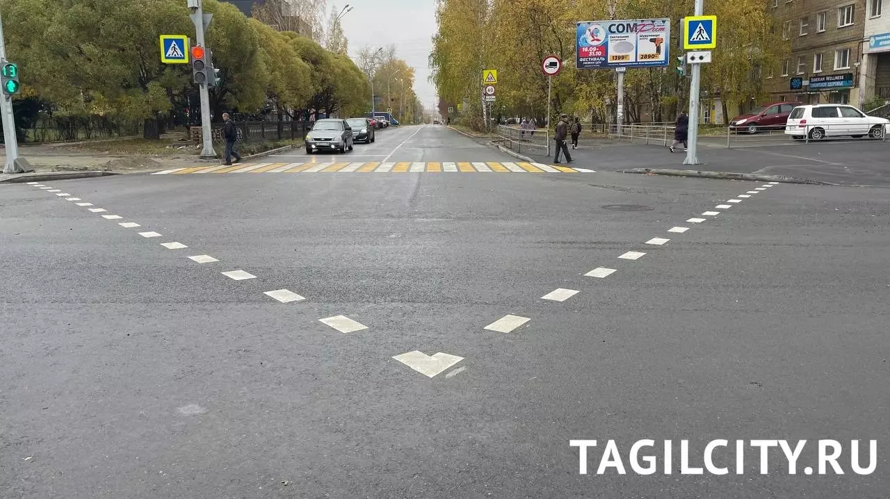 Диагональный пешеходный переход появился в Нижнем Тагиле