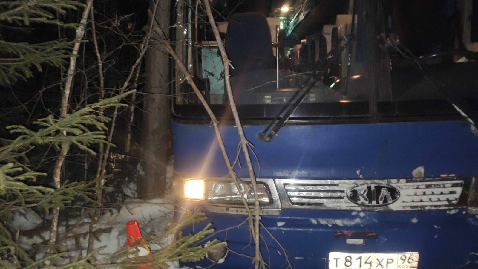 Пассажирский автобус вылетел на обочину под Качканаром
