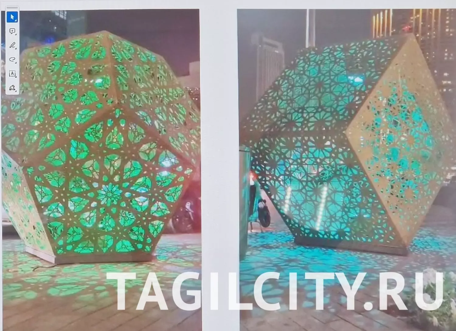 Новые геометрические фигуры-калейдоскопы на Театральной площади в Нижнем Тагиле.