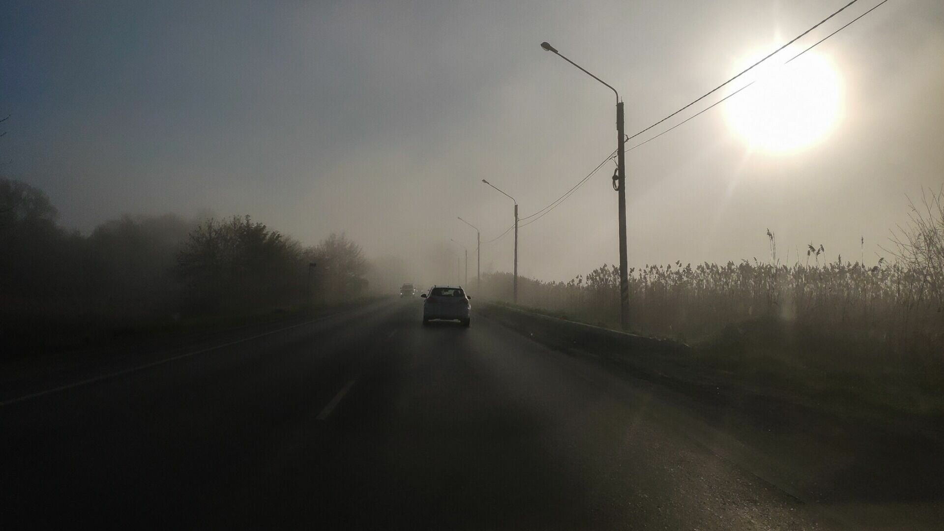 Екатеринбург затянуло туманом от горящего торфяника